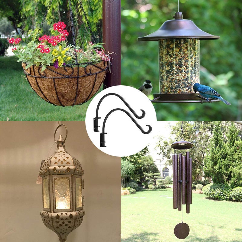 Foozet Swivel Plant Hanger for Hanging Plant, Plant Hanging Holder,Heavy Duty Black Iron Plant Hanger Brackets for Hanging Planters and Flowers Baskets Planter Outdoor (2 Pcs-16 Inches) - Image 4